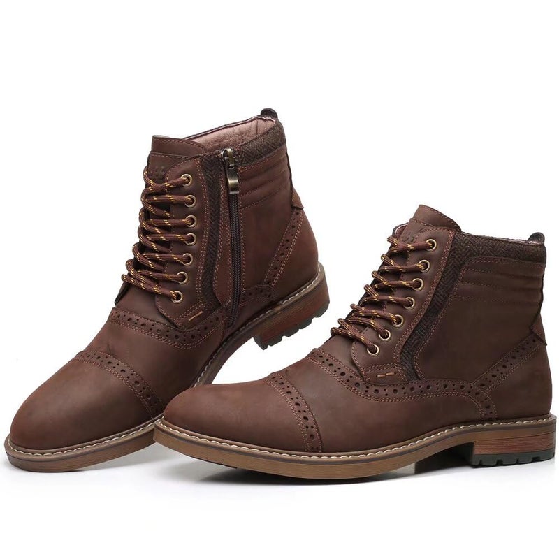 Arkbird Mens Chelsea Boots, Stylish and Comfort Leather Chukka Ankle Boots with Zipper (Coffee 8) - Image 2